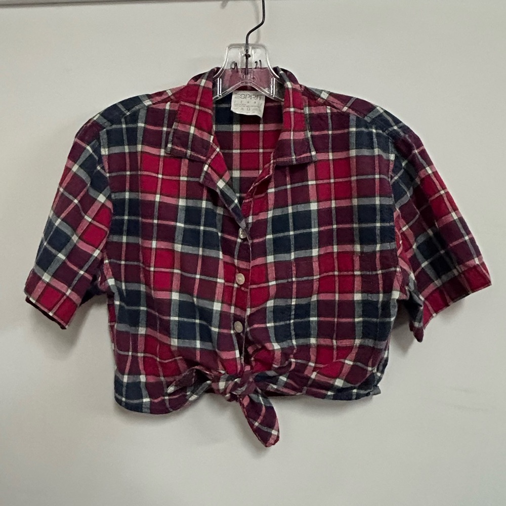 Vintage Daisy Duke Style Plaid Crop Shirt